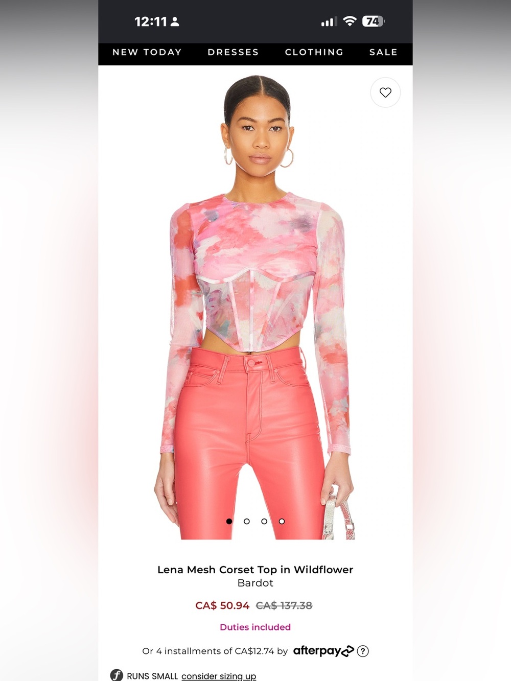 2. Bardot Size M in Wildflower MRSP $137.38